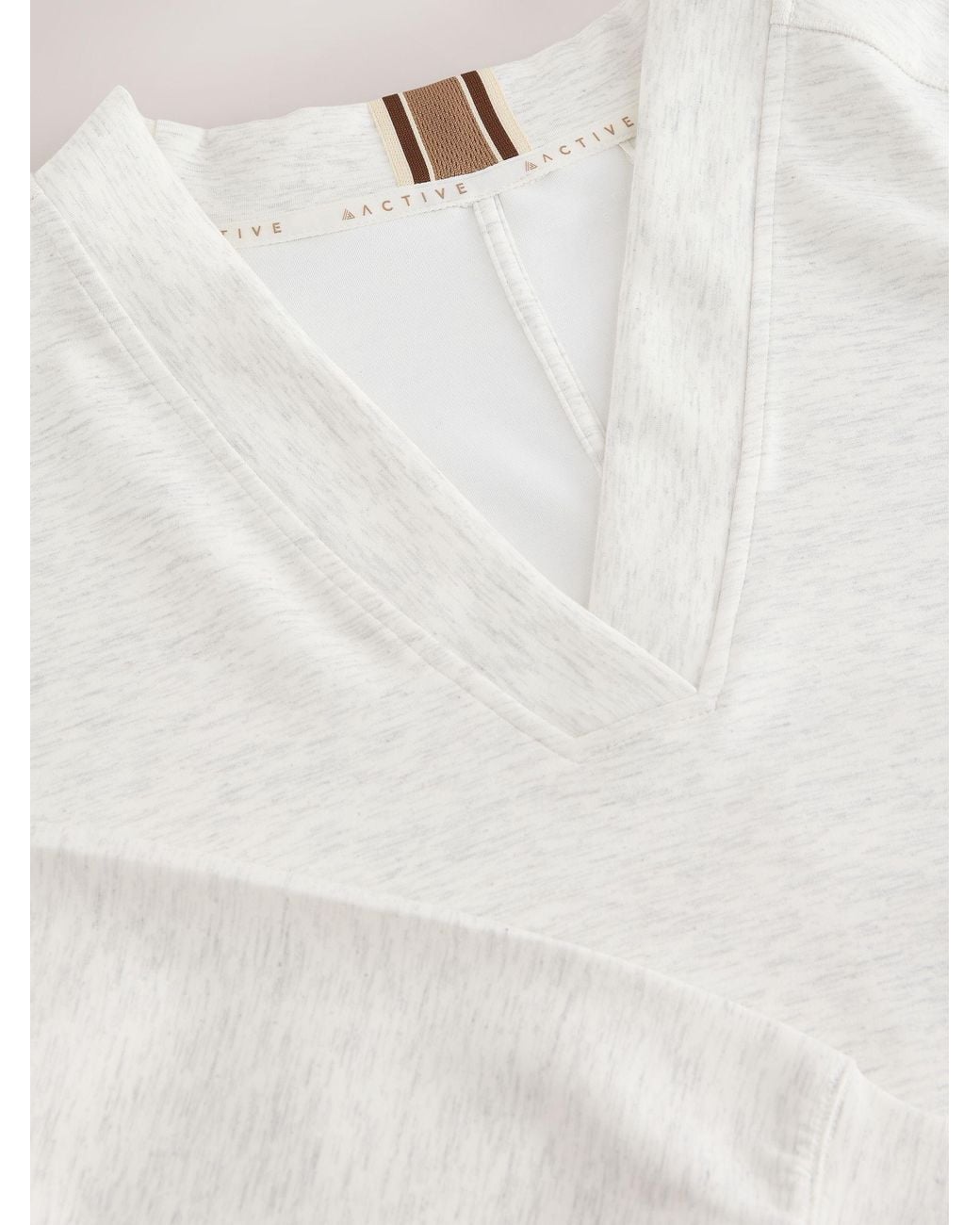 Next White Marl Active Modal V-Neck Jumper