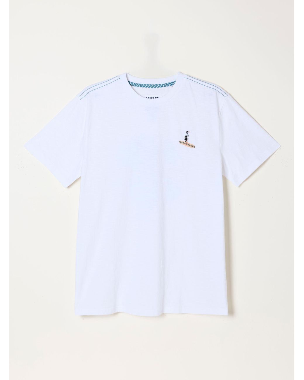 FatFace White Embroidered Bird Graphic Tshirt for men