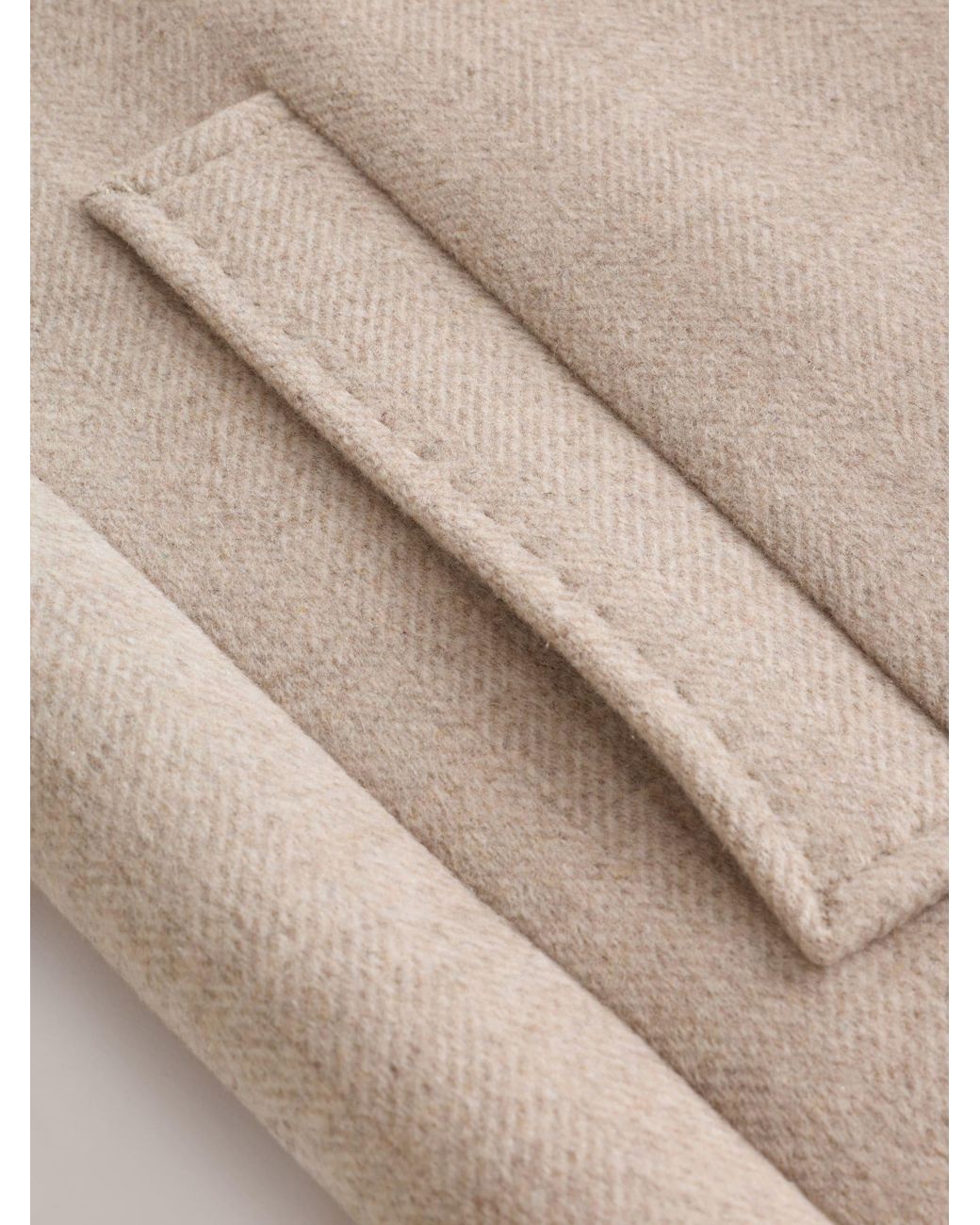 Next Natural Neutral N. Premium Wool Blend Pattern Epsom Coat for men