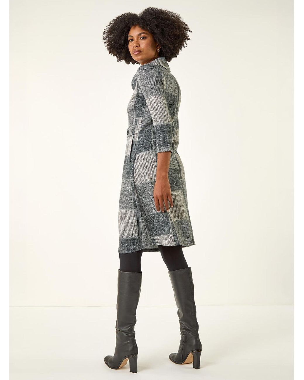 Roman White Jacquard Patchwork Dress