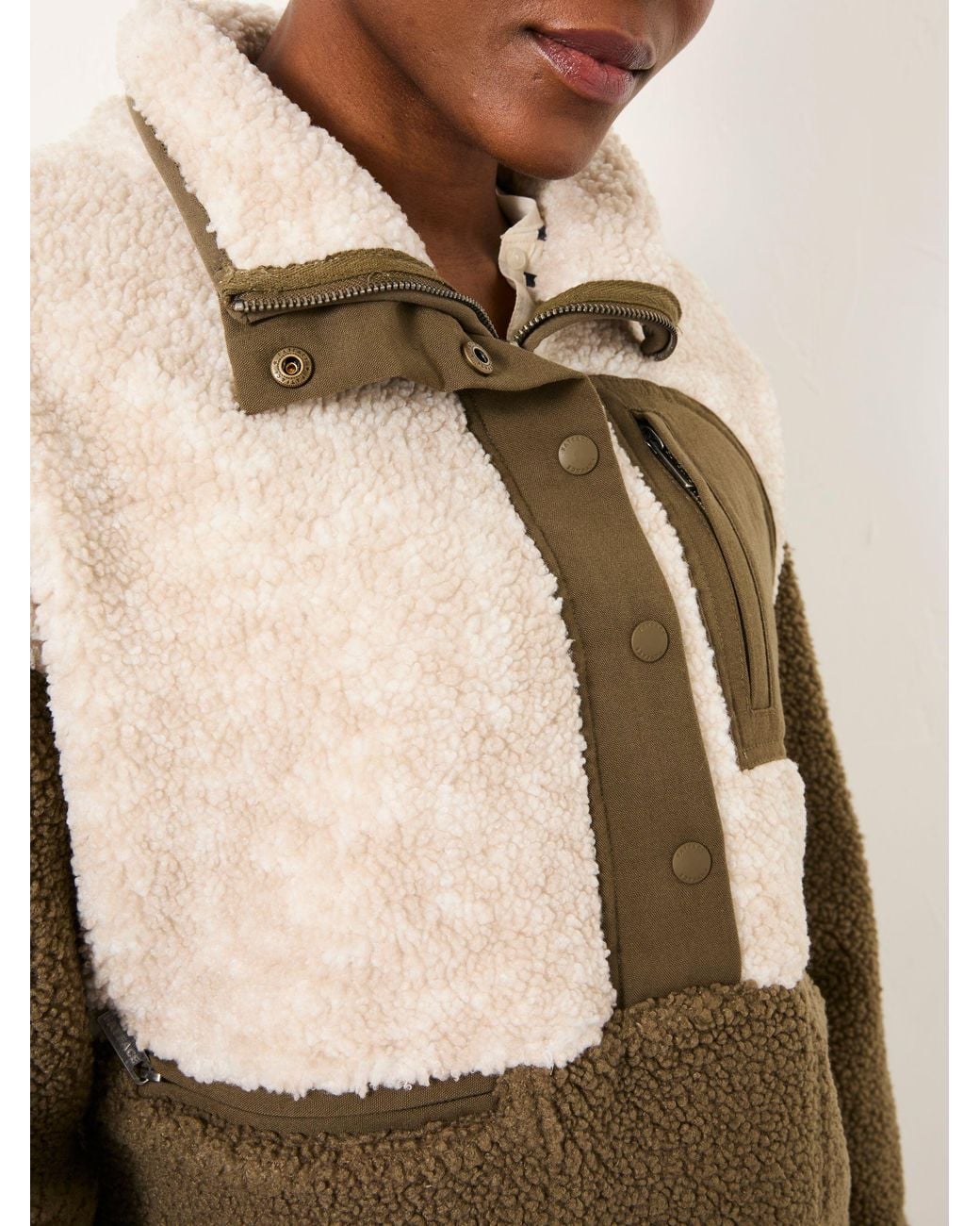 FatFace Gray Lucy Colour Block Fleece