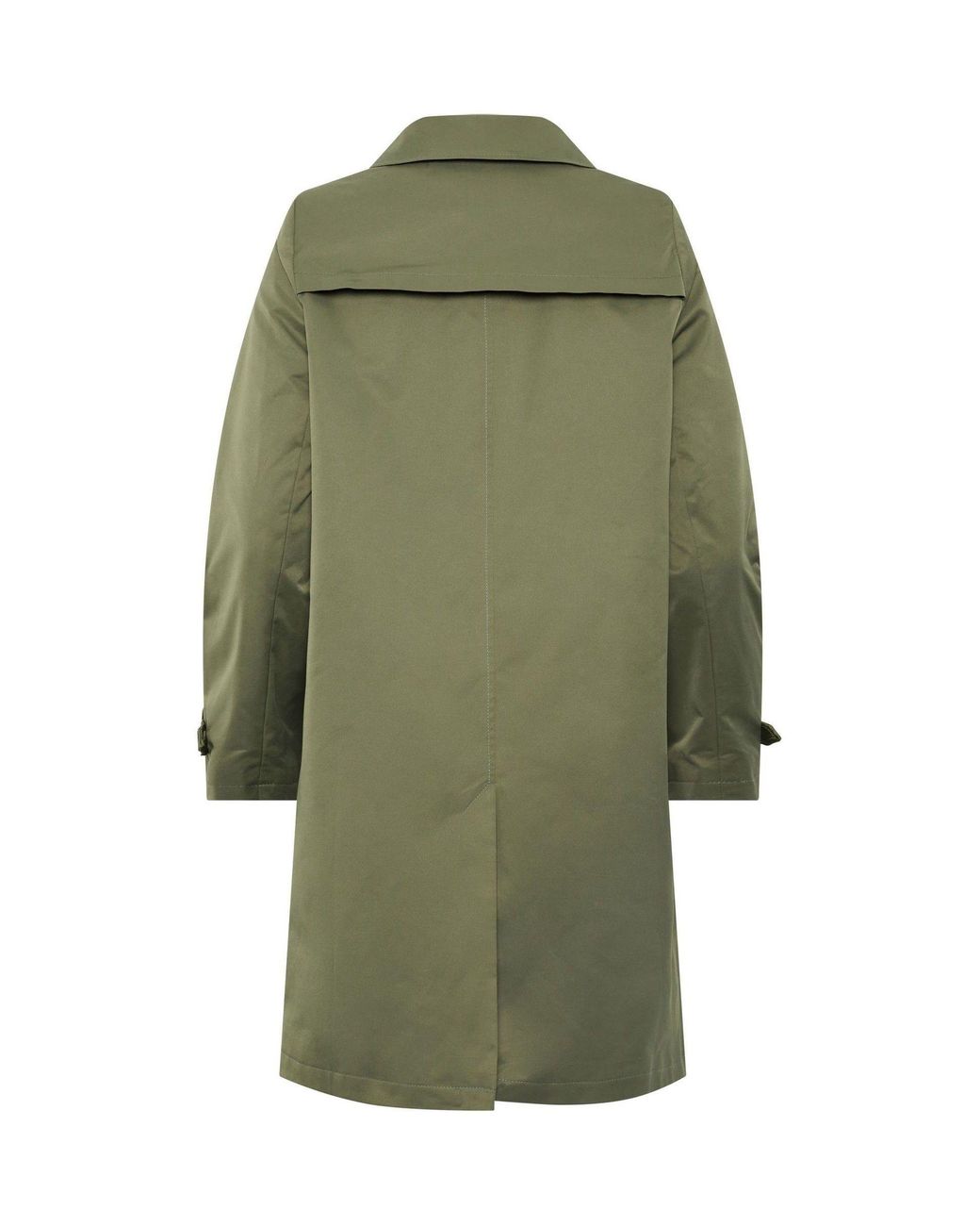 M Com Green Collared Trench Coat