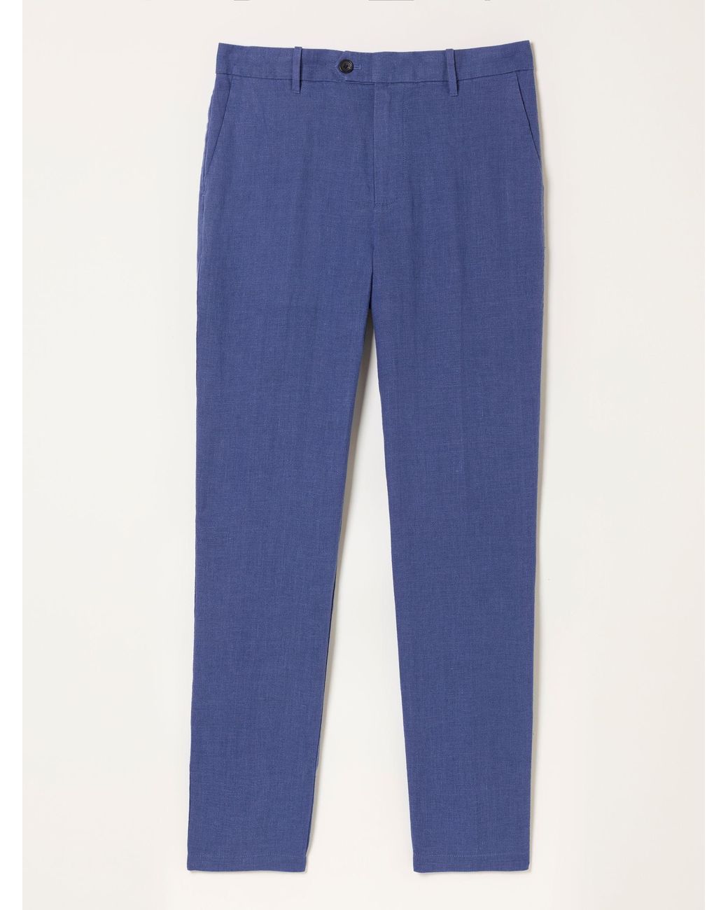 FatFace Blue Bosbury 100% Linen Trousers for men