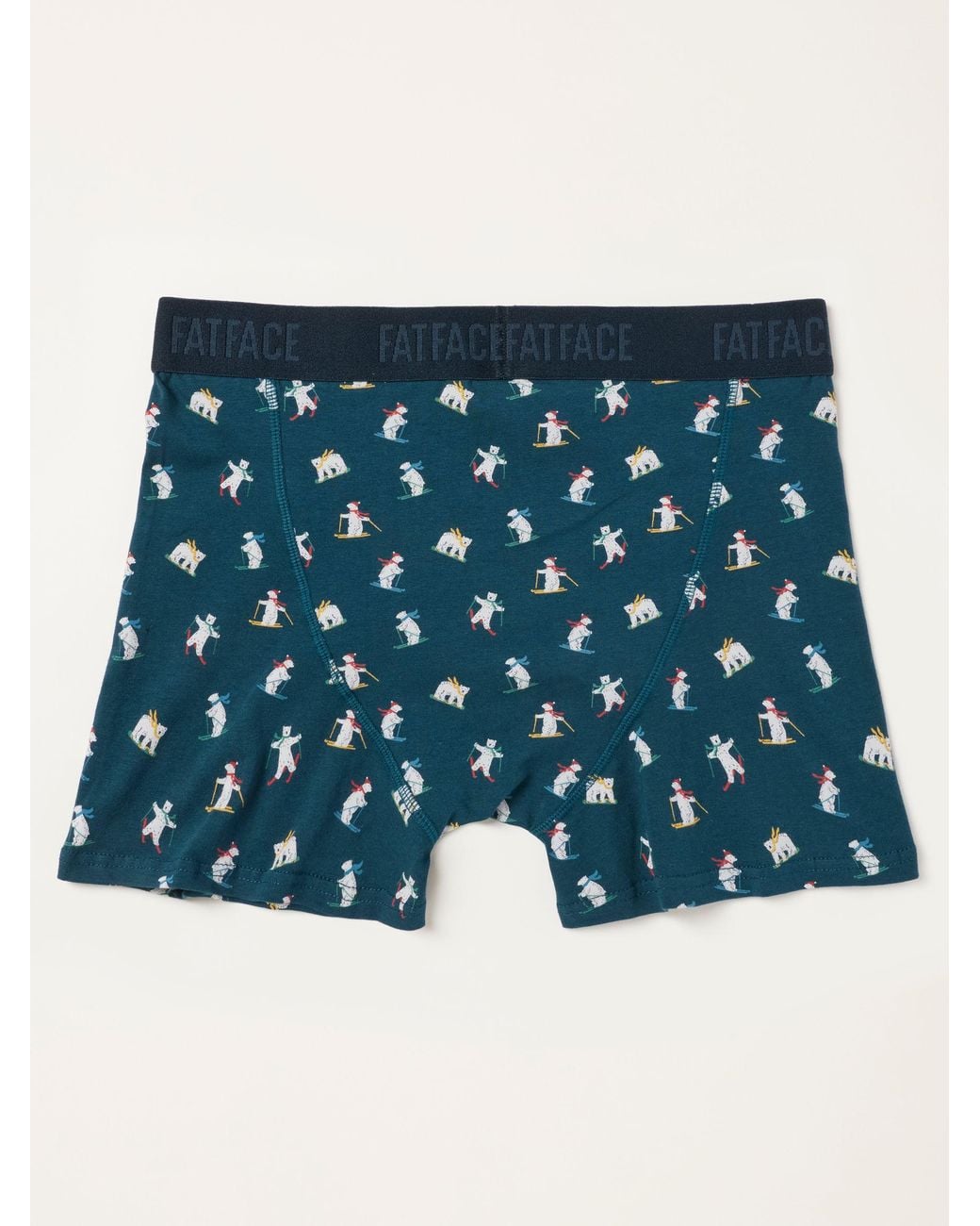FatFace Blue Fatface Skiing Bear Boxers for men