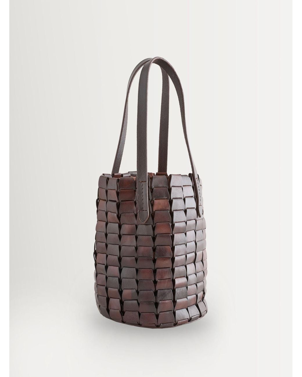 Dragon Diffusion White Suede Honey Link Bucket Bag