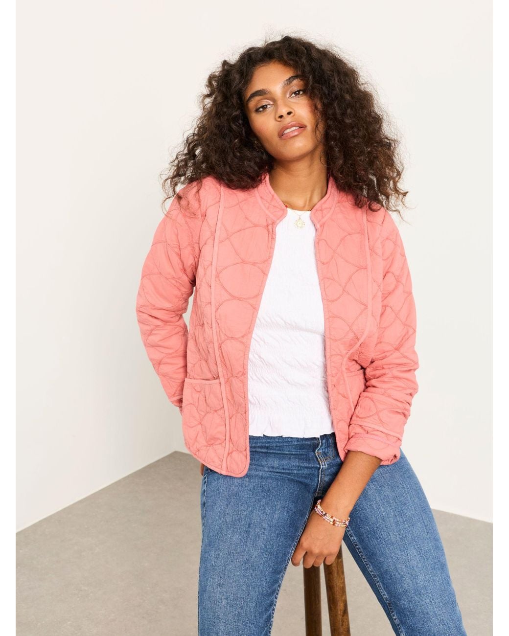 FatFace Pink Fatface Quilted Jacket