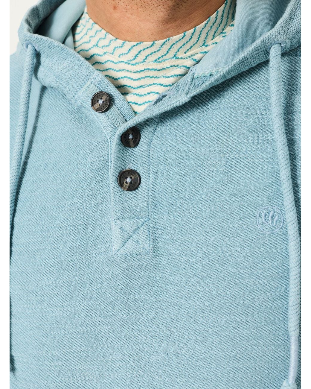 FatFace Blue Beach Half Neck Hoodie for men