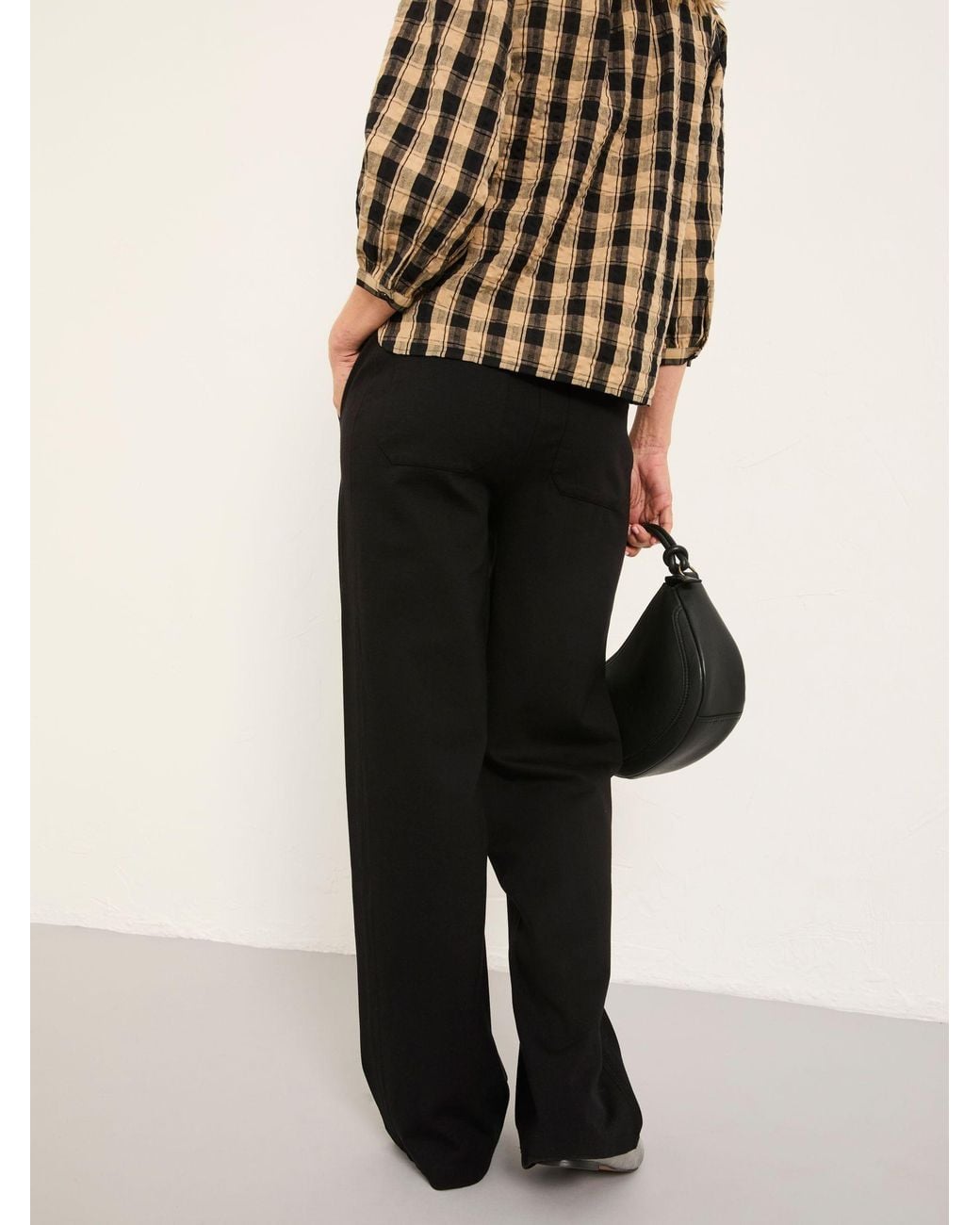 FatFace Natural Ely Ponte Wide Leg Trouser