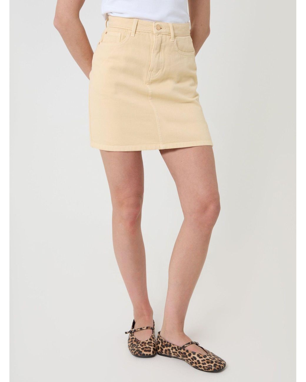 Threadbare White Denim-Minirock