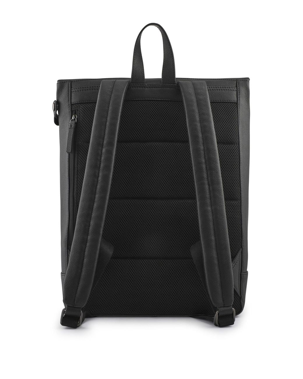 Jones Bootmaker Black Leather Uphall Backpack for men