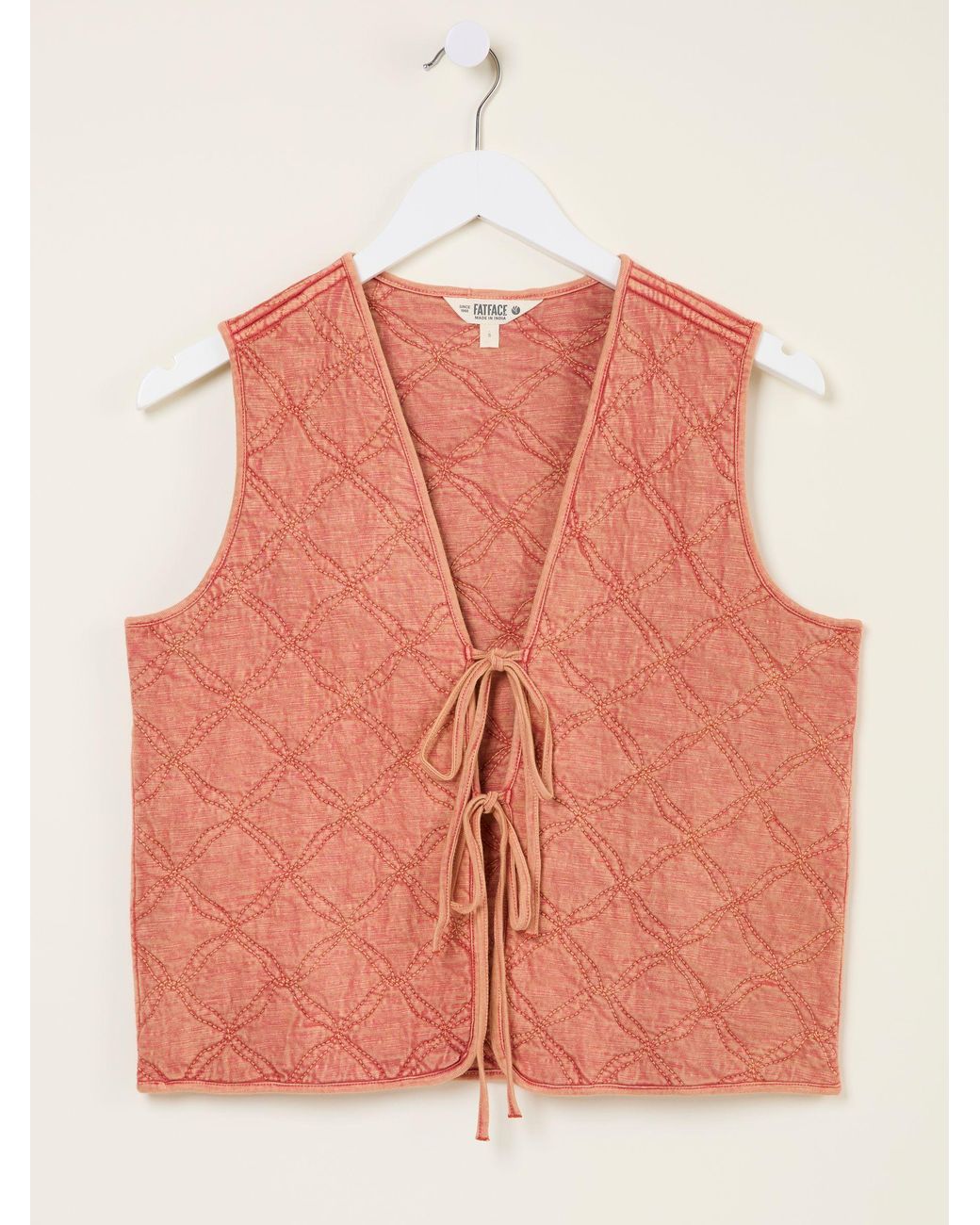 FatFace Multicolor Quilted Tie Front Waistcoat