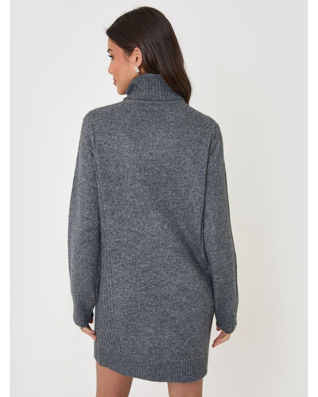 Threadbare Gray Turtle Neck Mini Jumper Dress