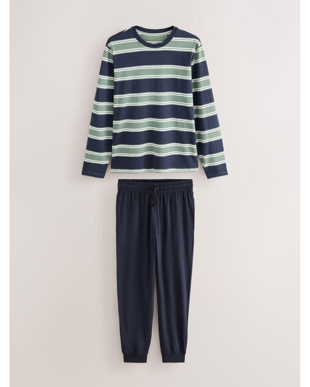 Next Blue Jersey Stripe Pyjamas Set for men