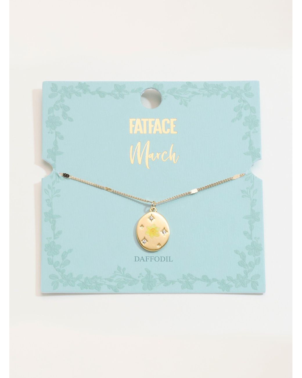 FatFace Natural Fatface March Birth Flower Necklace