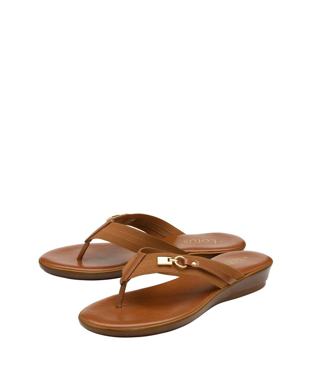 Lotus Brown Toe-Post Sandals