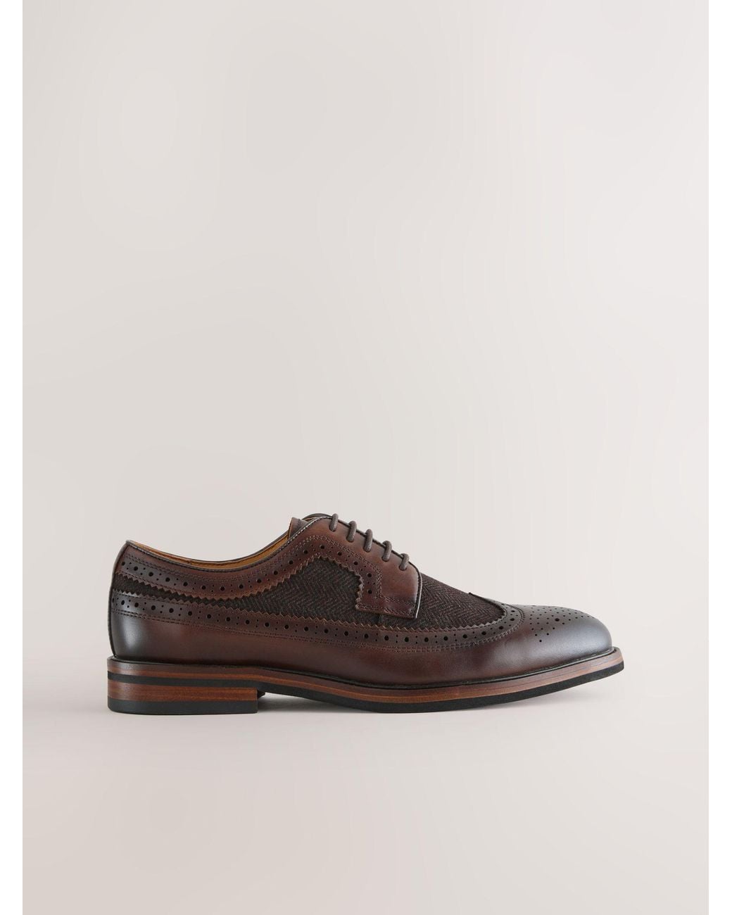 Next Brown Leather Brogue Shoes for men