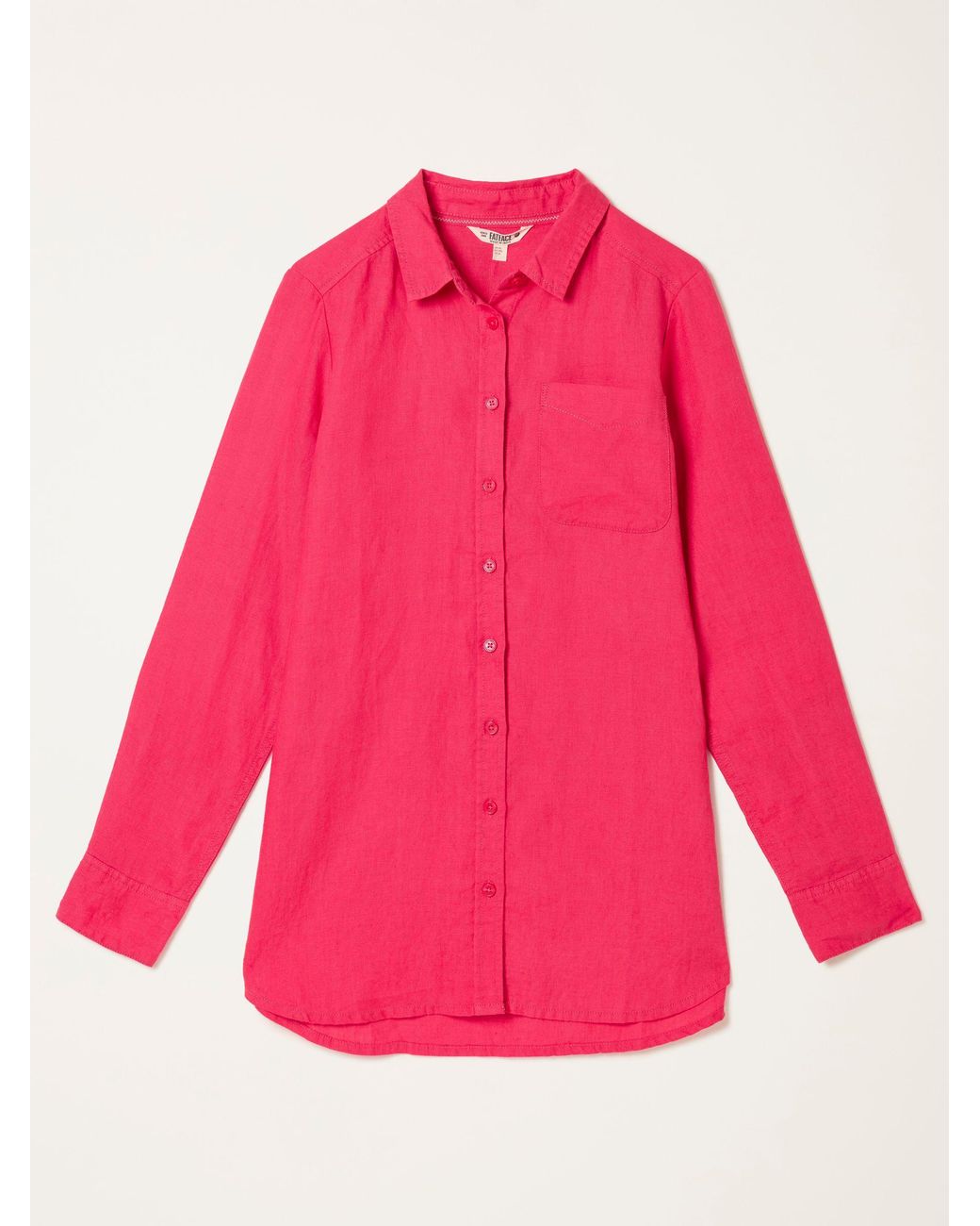 FatFace Red Olivia Petite 100% Linen Shirt