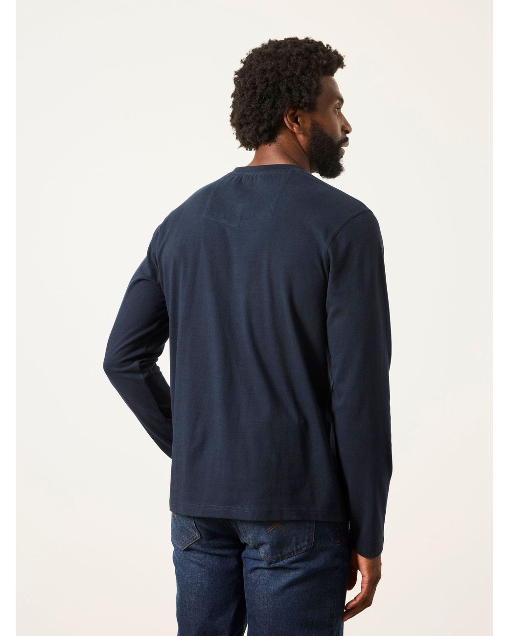 FatFace Blue Fatface 3 Pack Charcoal Long Sleeve Henley T-Shirt for men