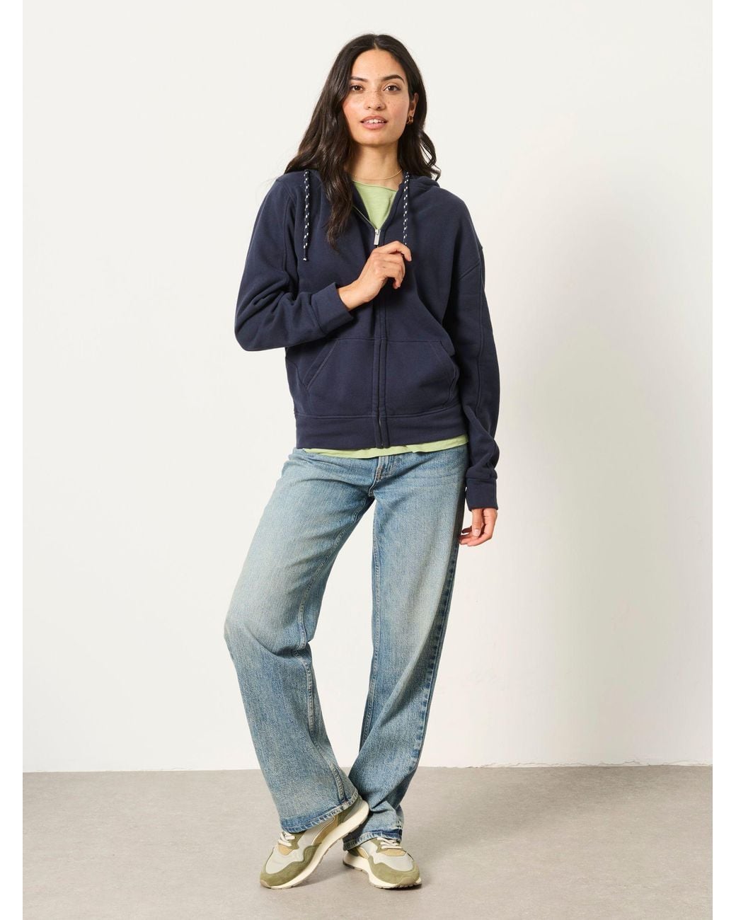 FatFace Blue Fern Zip Through Hoodie