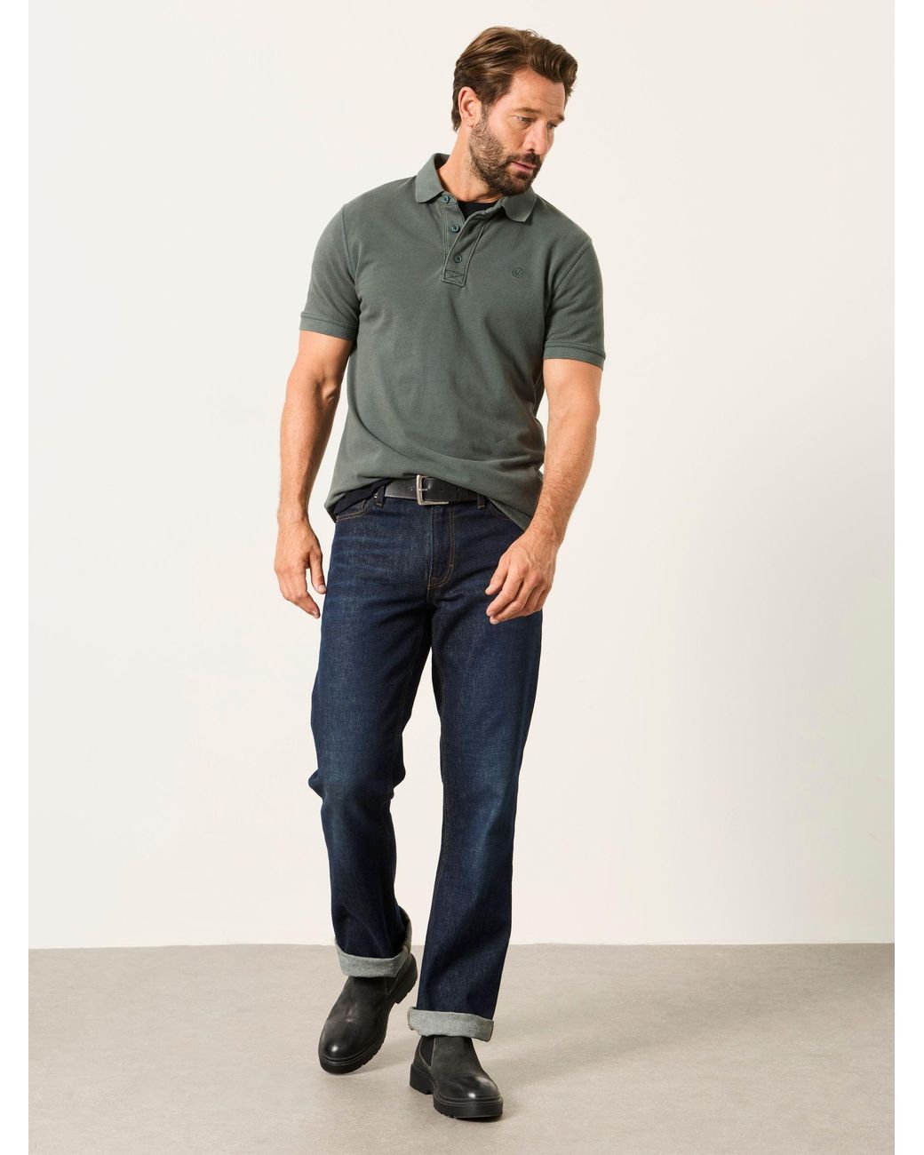 FatFace Green Short Sleeve Pique Polo Shirt for men