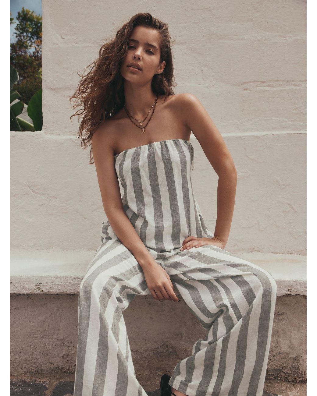 Next Green Stripe Shell Top