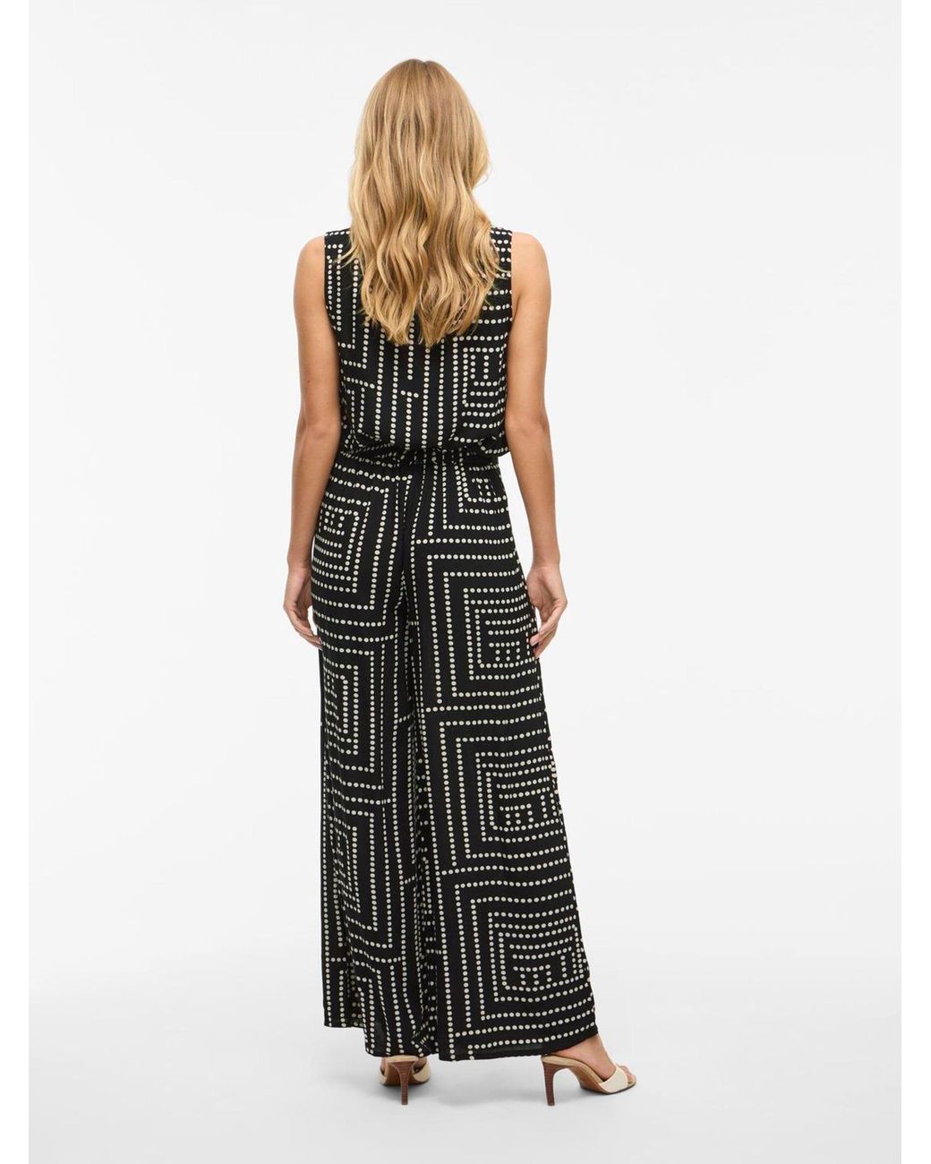 Vila Black Geometric Strapless Vest Top