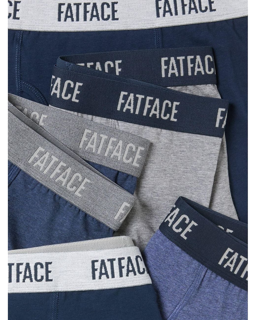 FatFace Blue Fatface 5 Pairs Of Plain Boxers for men