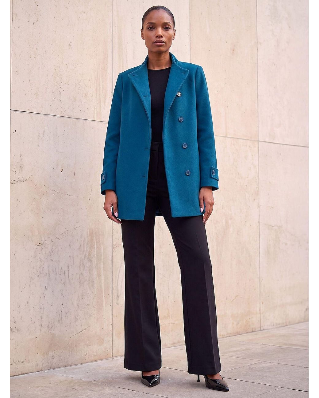 Roman Blue Funnel Neck Jacket