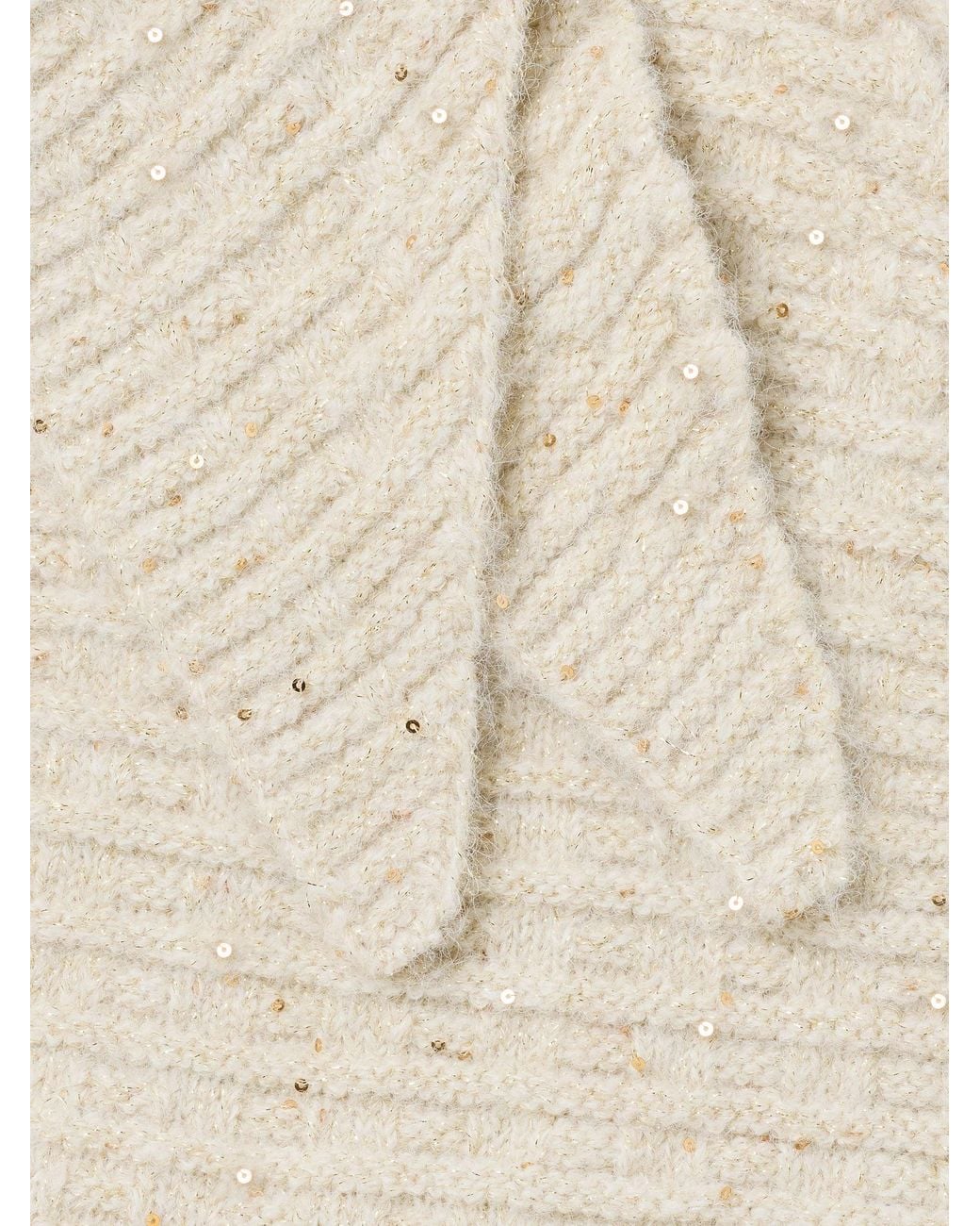 FatFace Natural Fatface Ivory Sequin Triangle Scarf