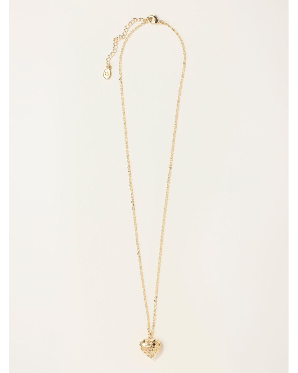 FatFace Blue Heart Filagree Necklace