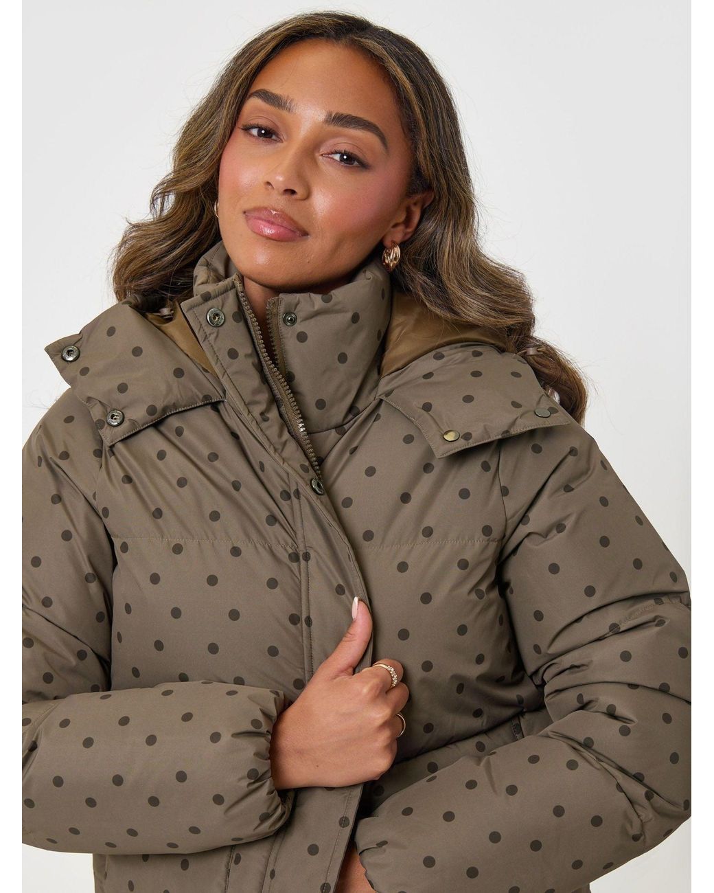 Threadbare Brown Cropped Funnel Neck Puffer Coat
