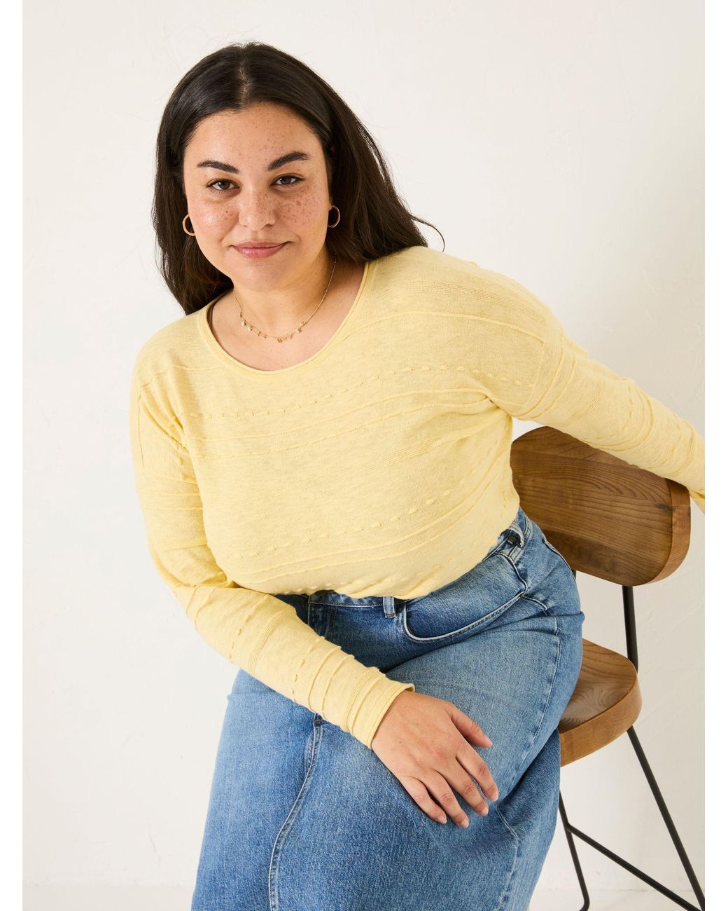 FatFace Yellow Isabelle Knitted Jumper