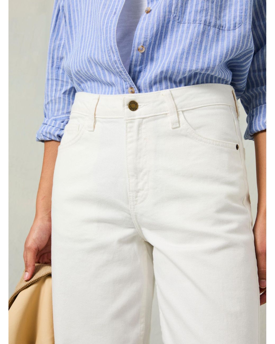 FatFace White Marlow Taper Leg Jeans