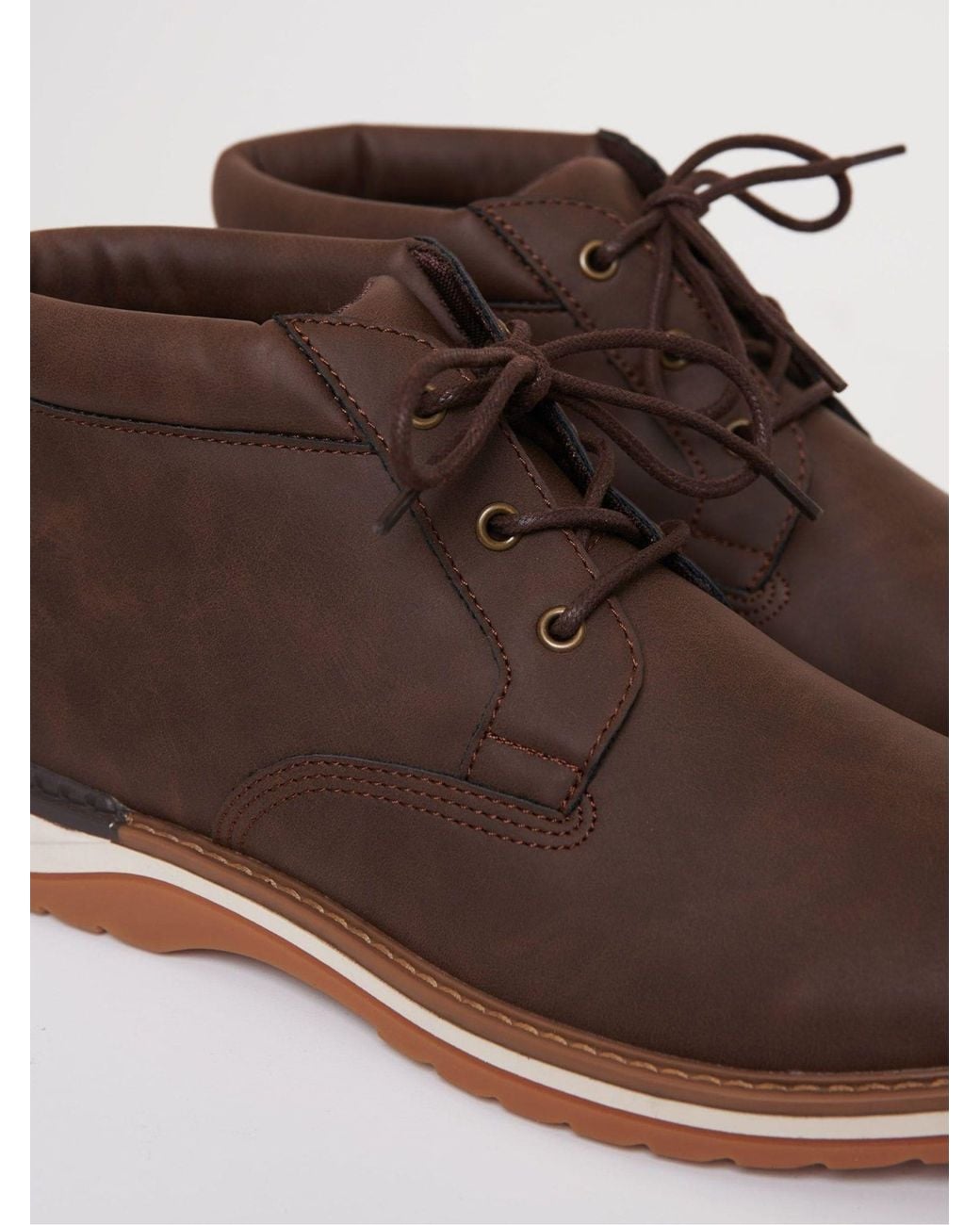 Threadbare Brown Lace Up Boots for men