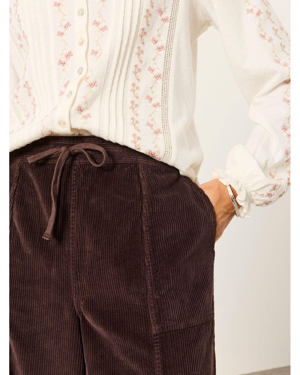 FatFace Brown Alev Tapered Cord Trousers