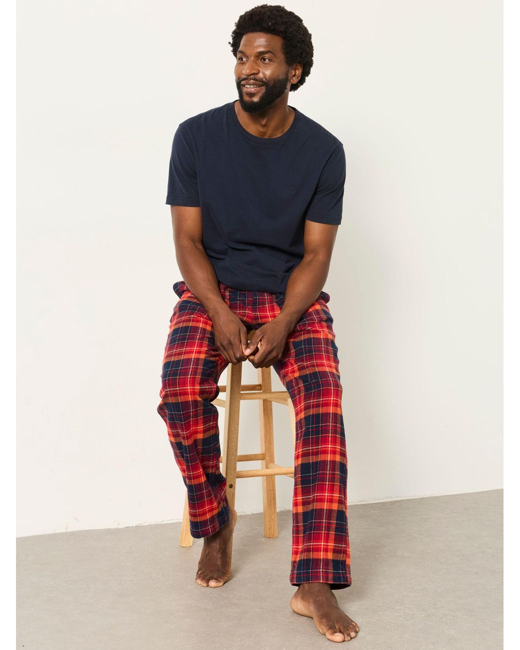FatFace Red Melby Check Pyjama Bottom for men