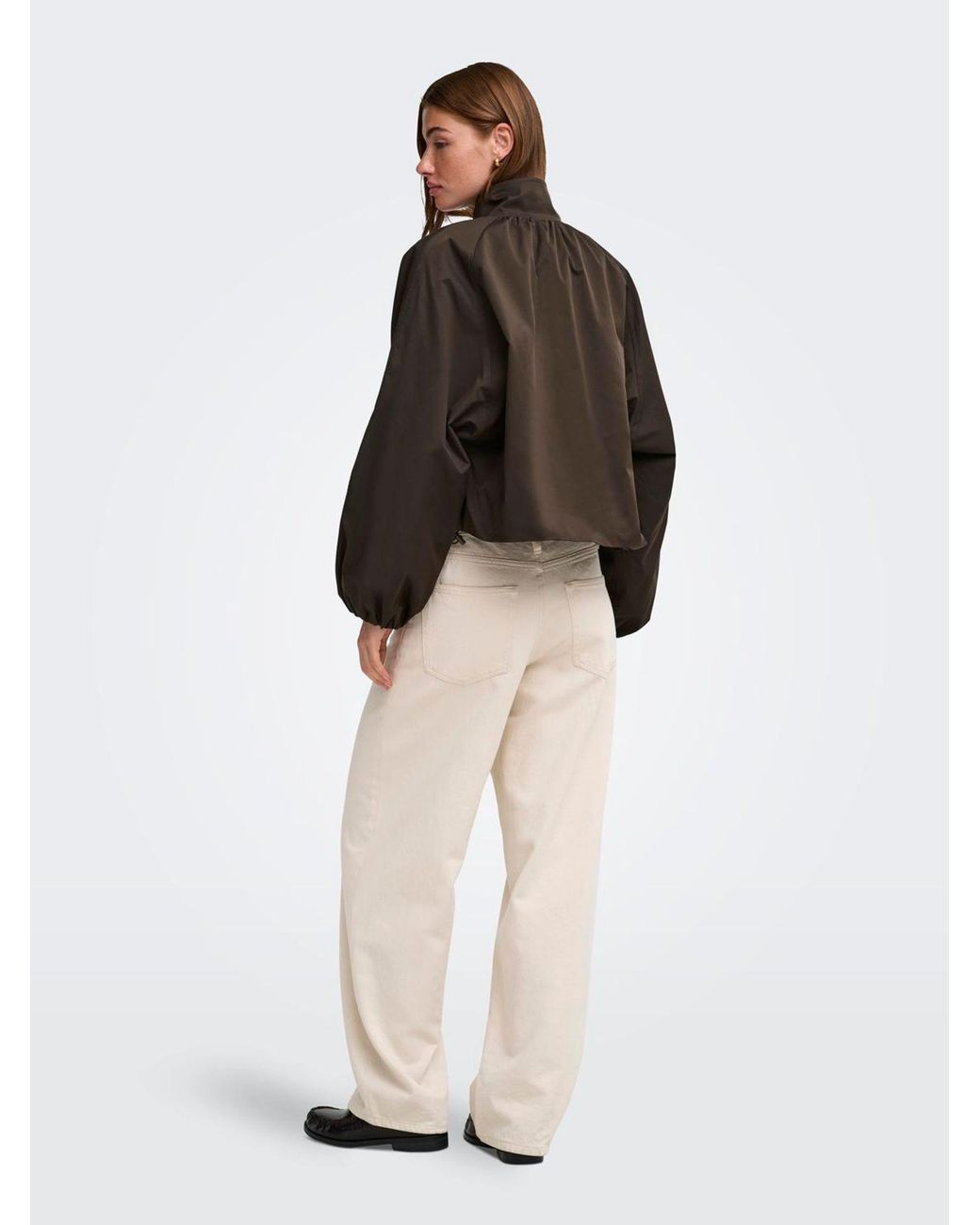 ONLY Brown Funnel Neck Balloon Bomber Jacket