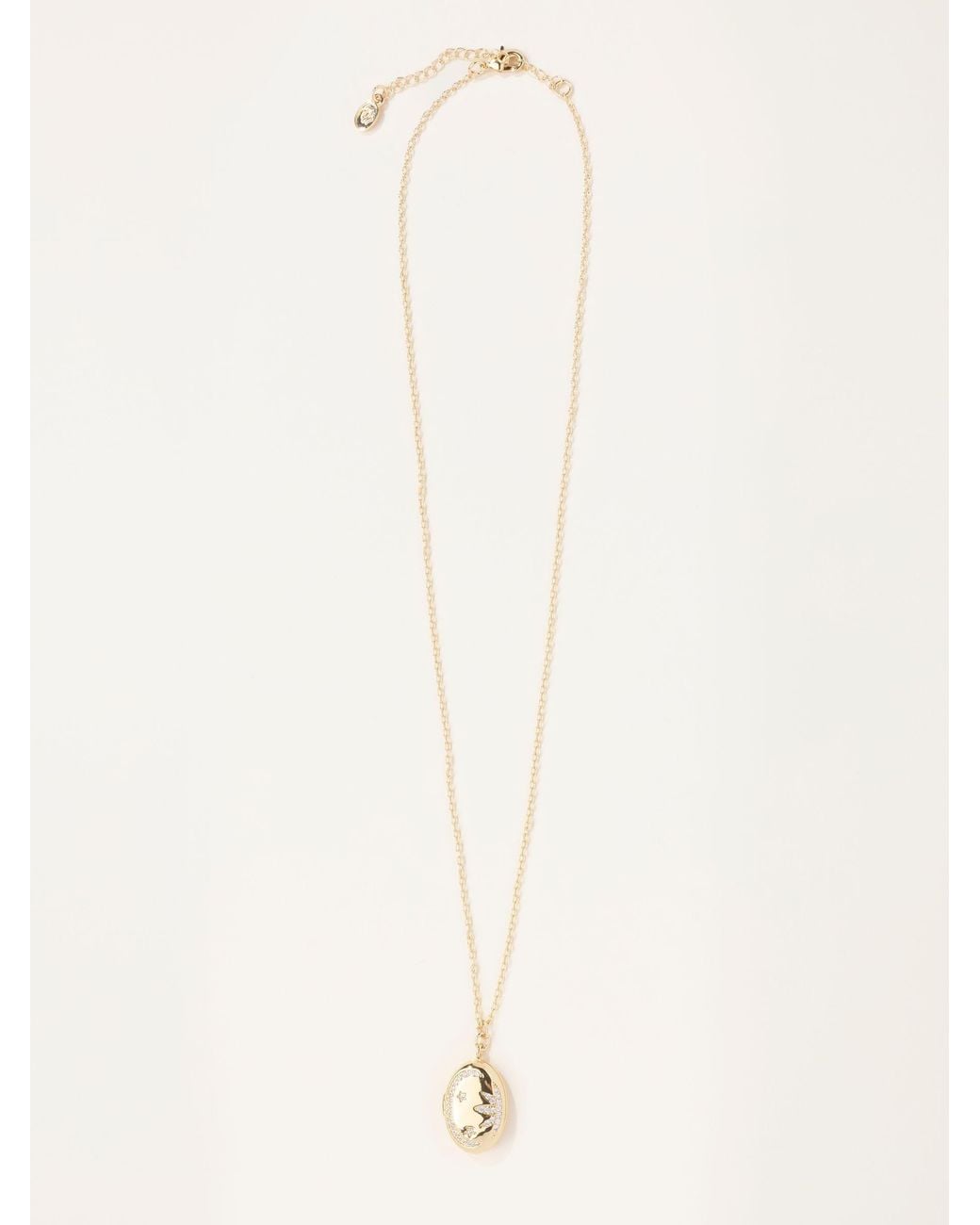 FatFace Purple Locket Necklace