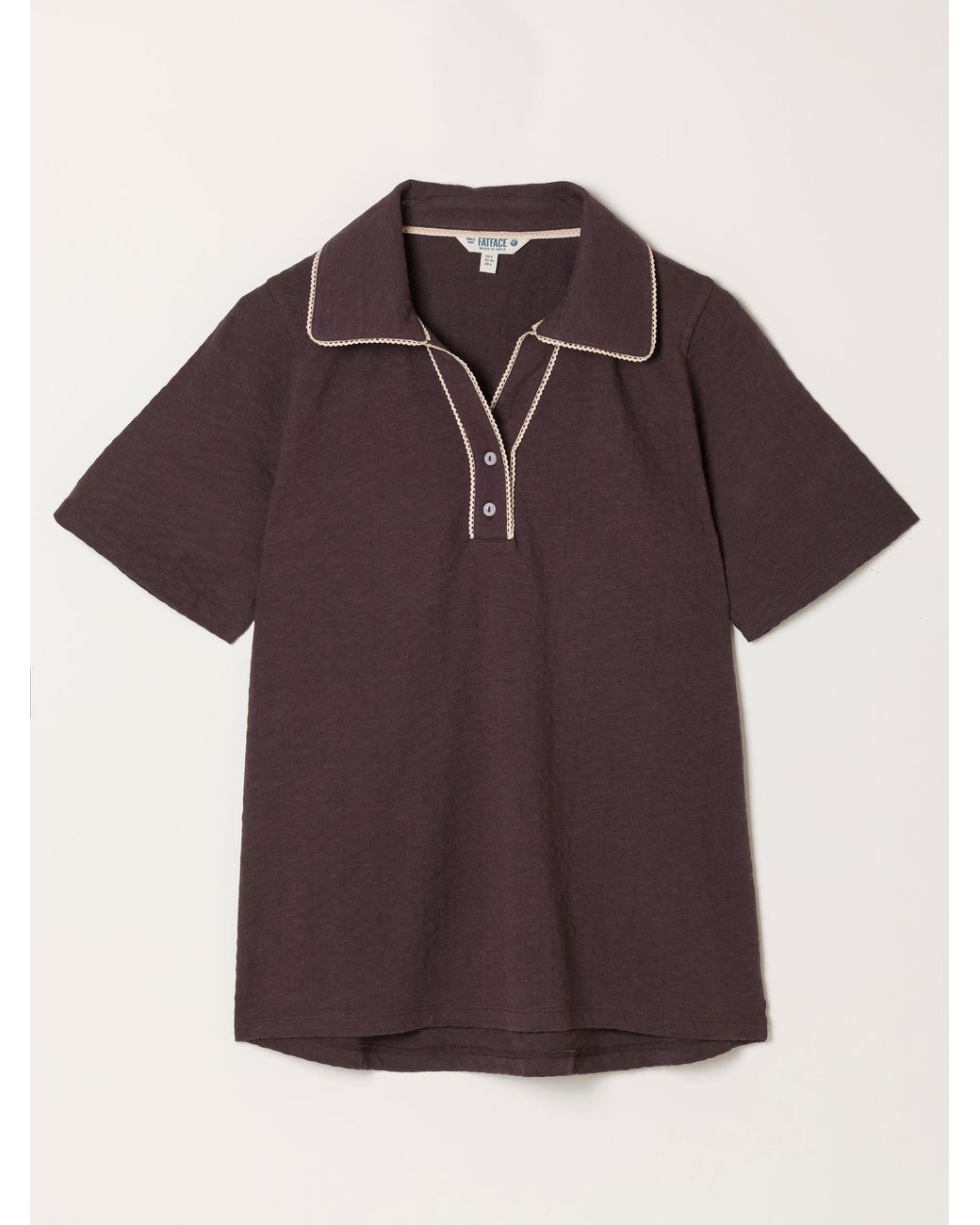 FatFace Brown Paige Short Sleeve Jersey Shirt