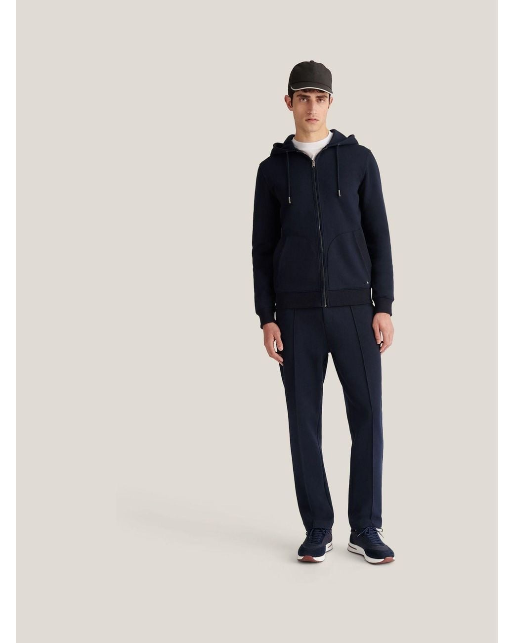 Peckham Rye Blue Full Zip Hooded Jacket for men