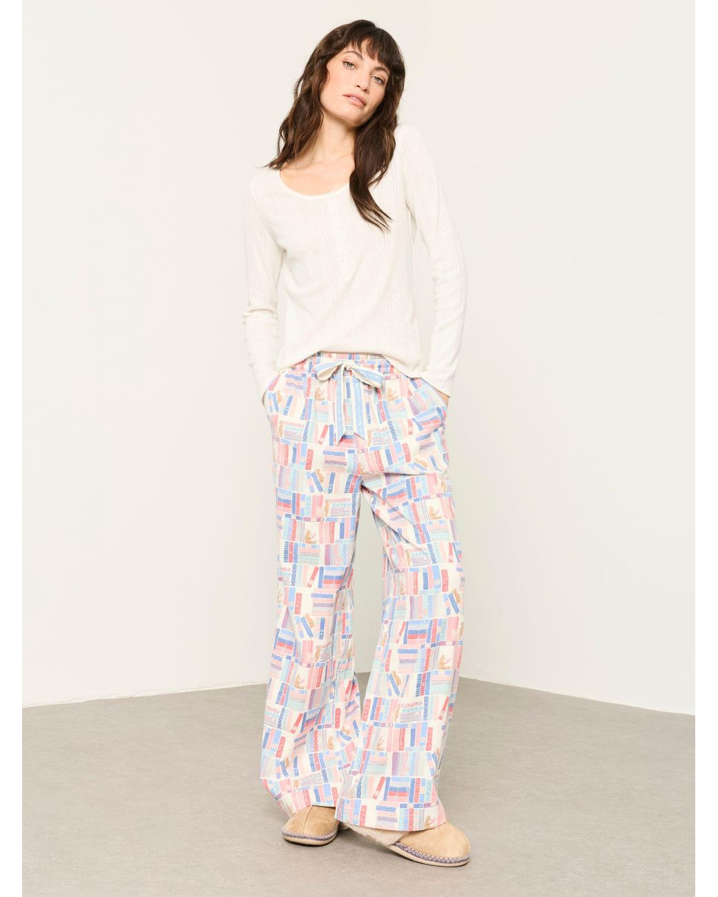 FatFace Pink Lola Wide Leg Pyjama Bottoms