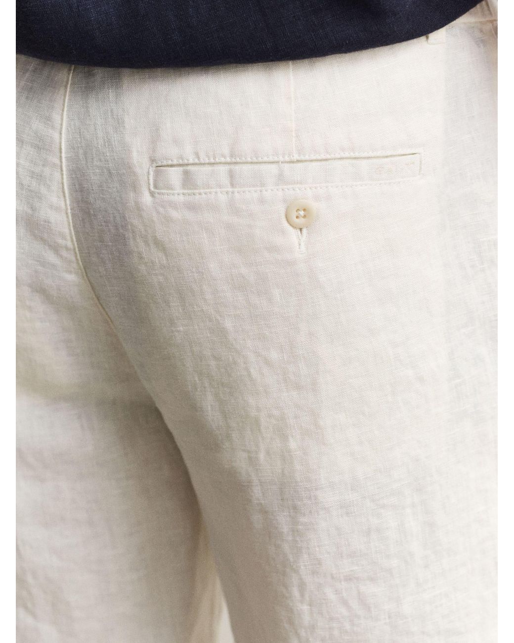 Gant Natural Linen Drawstring Button Shorts for men