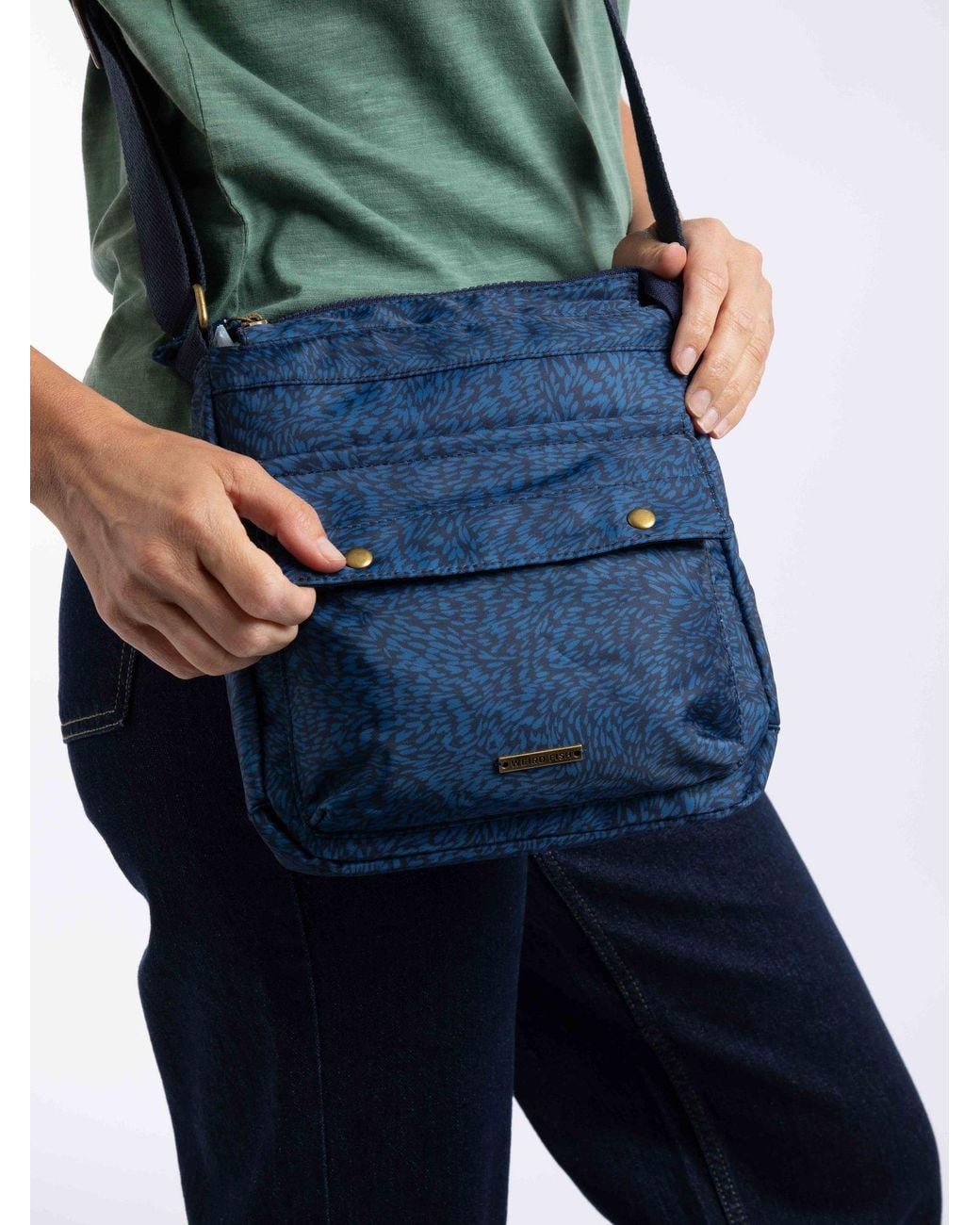 Weird Fish Kait Printed Cross-Body Bag in Blue | Lyst