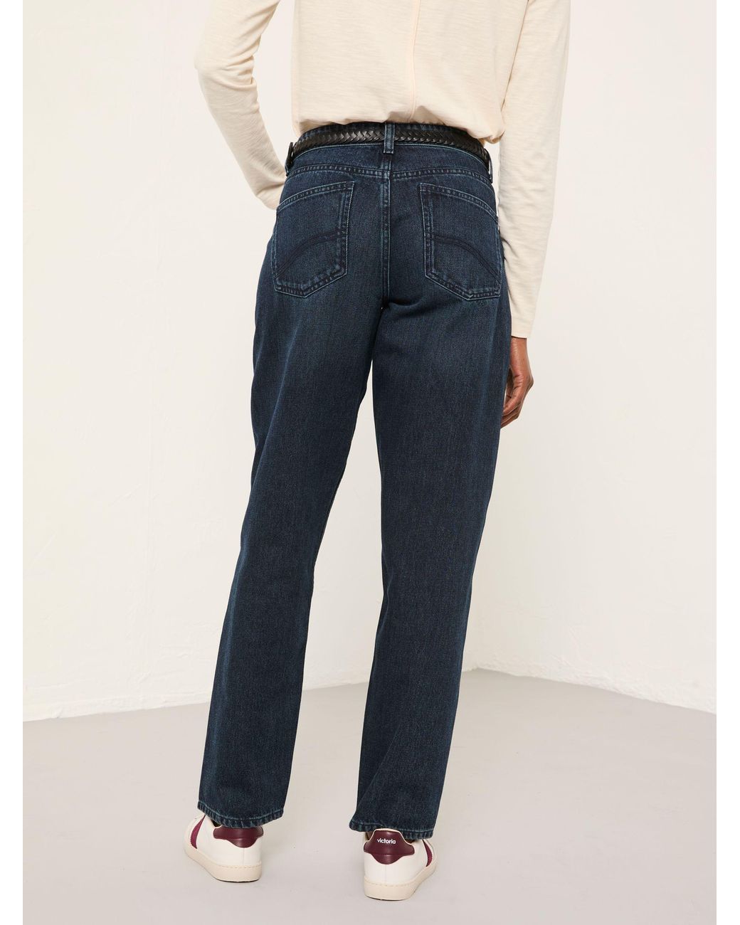 FatFace Blue Roseland Full Length Barrel Leg Jeans