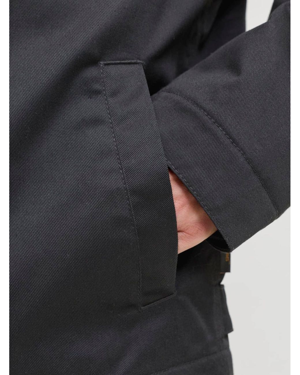 Jack & Jones Black Zip Through Worker Jacket for men