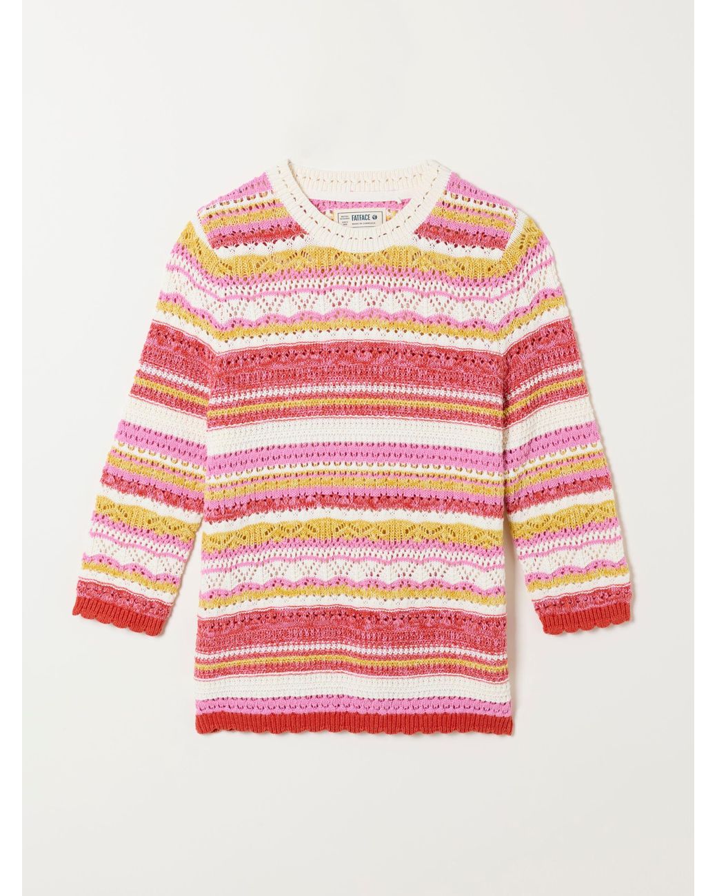 FatFace Red Rosalie Stripe Knitted Jumper