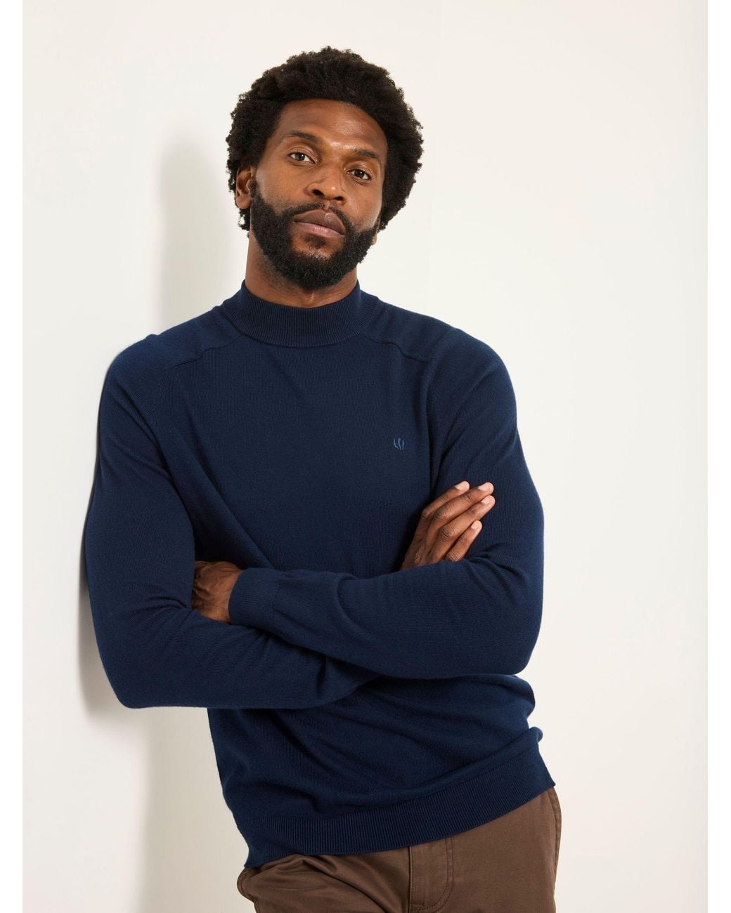 FatFace Blue Rye Turtle Neck Jumper for men