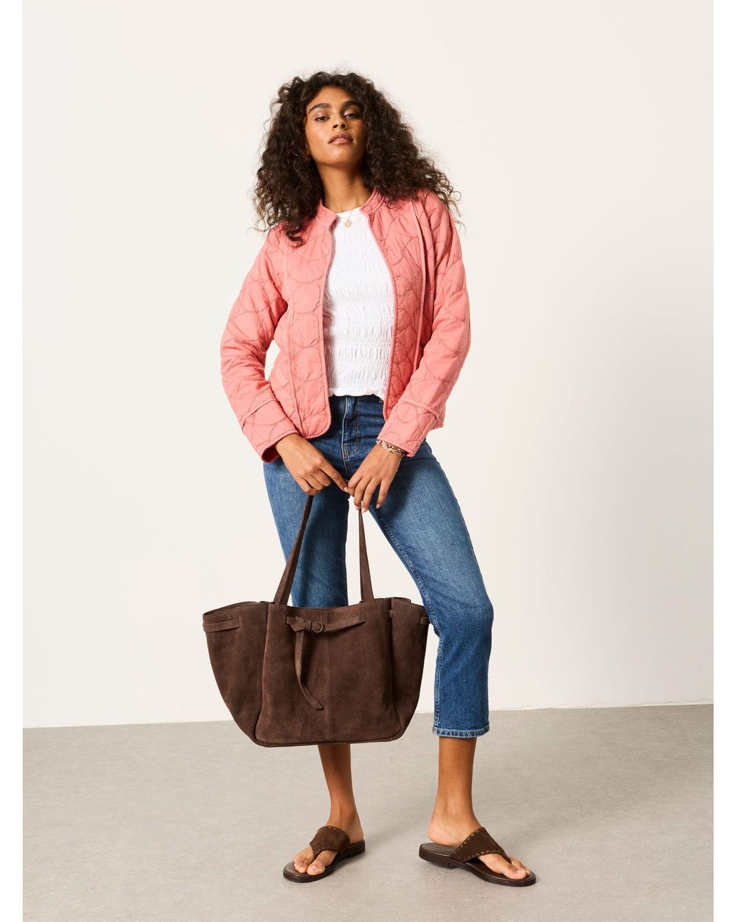 FatFace Pink Fatface Petite Quilted Jacket