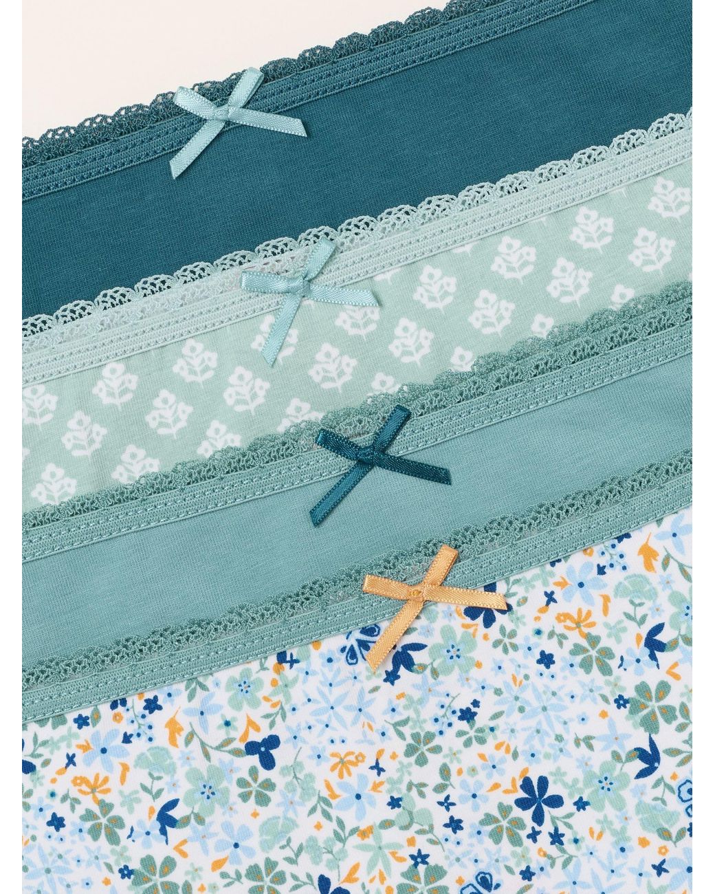 FatFace Blue 4 Pack Of Geo Short Knickers