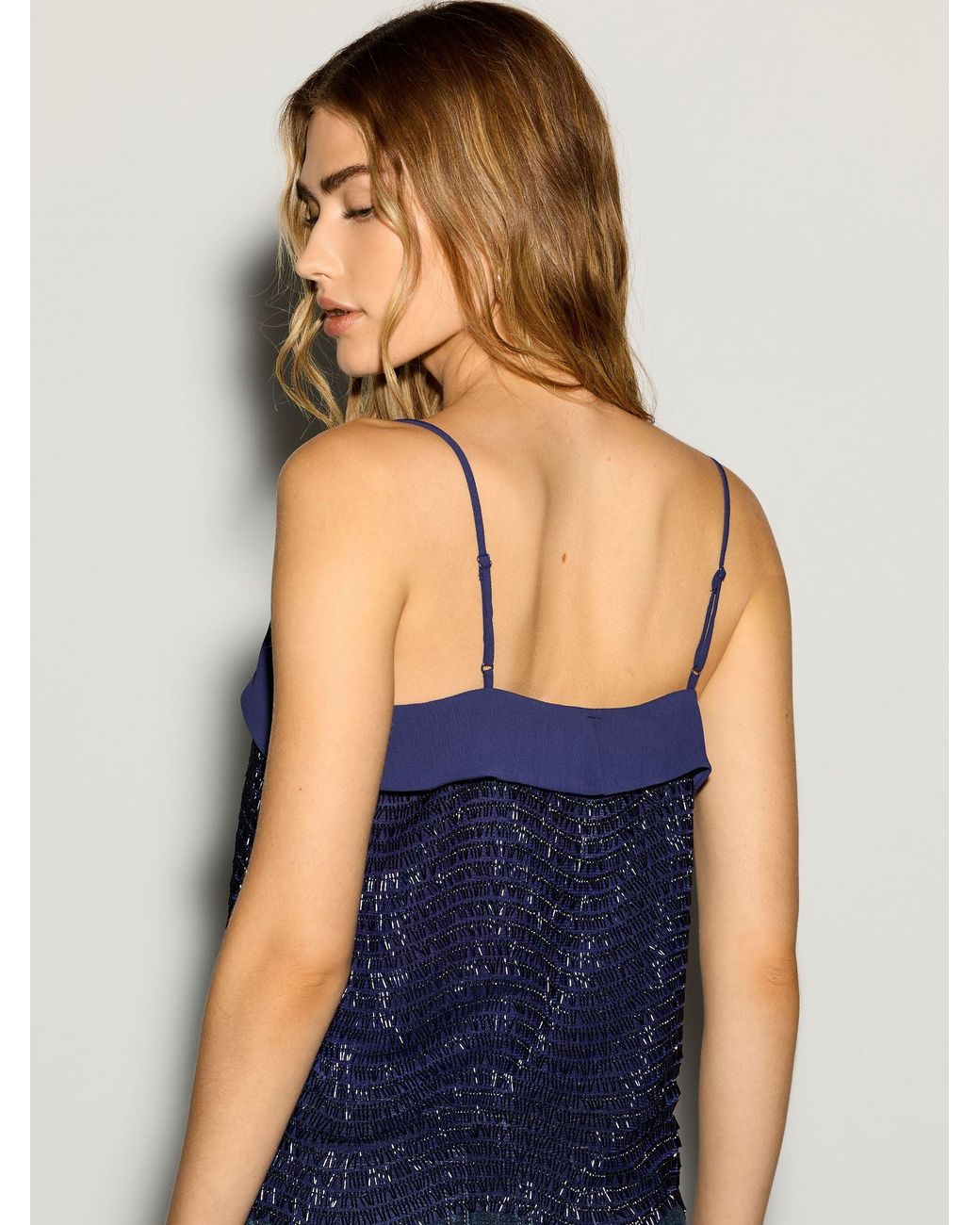 Next Blue Sleevless Embellished Cami Top